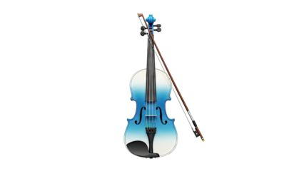 Blue gradient violin with bow