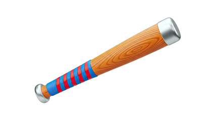 Cartoon Baseball Bat with Red and Blue Grip