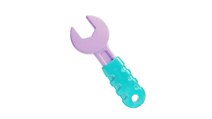 Toy Wrench with Purple Head and Blue Handle