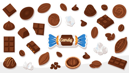 Fototapeta premium Assorted assorted chocolate candies and sweets