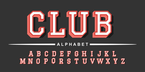 Retro Collegiate Sports Alphabet Font