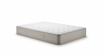 Fototapeta premium Pristine white mattress professionally studio captured showing soft texture and subtle depth. AI Generated