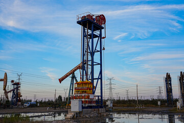 Oil pump in the outdoor work
