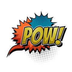 Naklejka premium Comic Pow on white background