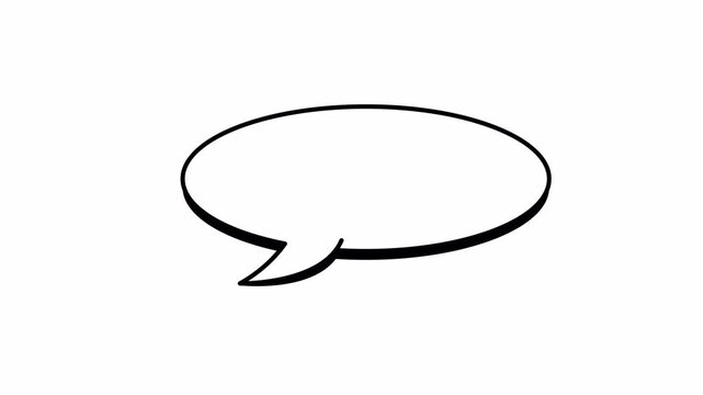 Thinking Cartoon Cloud Wide Speech Panel Animation with alpha channel transparent background video 4K