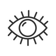 Outline eye icon isolated flat style design.