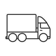 Outline truck icon simple isolated flat style design.