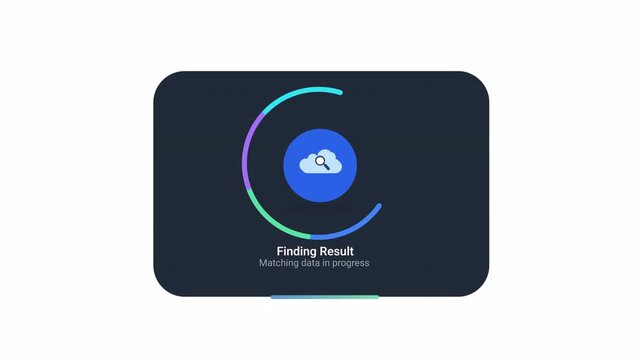 Cloud Sync Loading Animation with Progress Circle.
