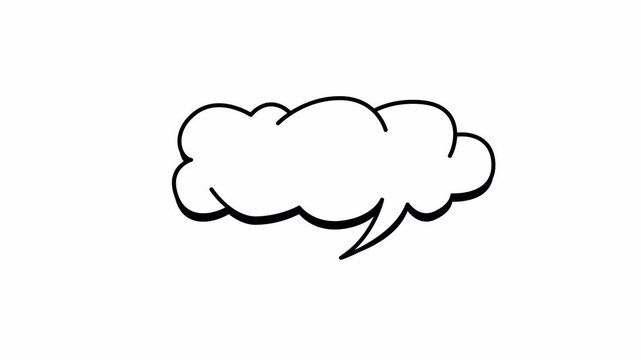  Puffy Comic Thinking Cartoon Cloud Dialogue Shape animated with alpha channel transparent background video 4K