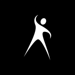 A white stick figure on black. © pyoo