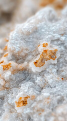 White Crystal Texture Background Rust Accents Nature Geology