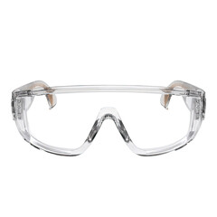 Clear safety goggles with a transparent background