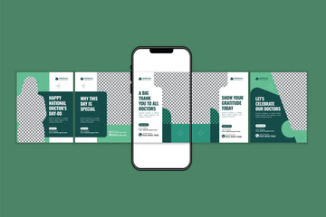Modern Doctors Day Instagram Carousel Design for Healthcare Marketing