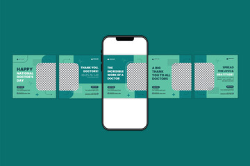 Doctors Day Social Media Carousel Layout for Healthcare and Medical Services