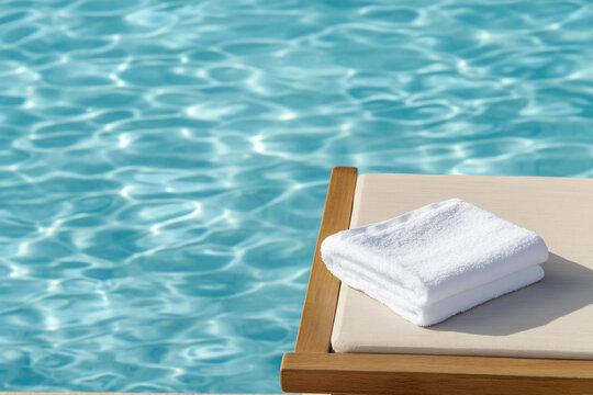 White Towel Poolside Relaxation Summer Vacation