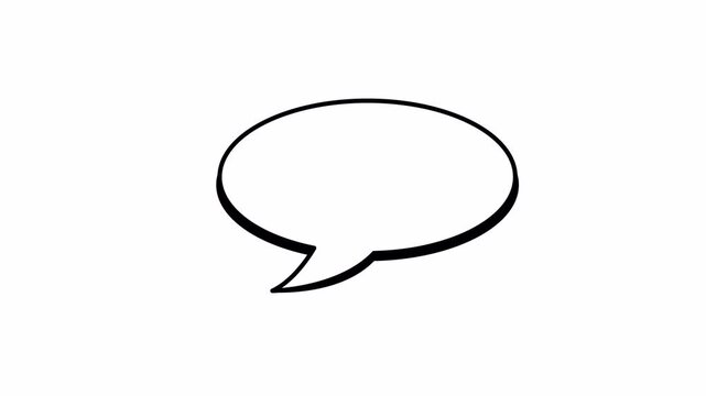 Thinking Cartoon Cloud Oval Speech Bubble Animation with alpha channel channel transparent background video 4K