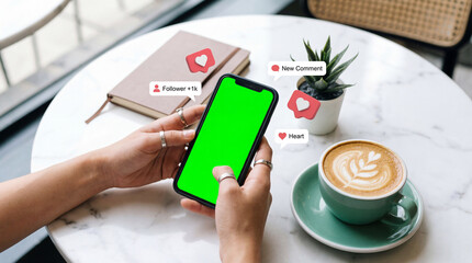 Social Media Engagement on Smartphone: Digital Connectivity in Cafe