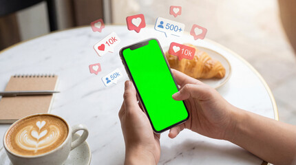Social Media Engagement and Content Creation on Smartphone Mockup