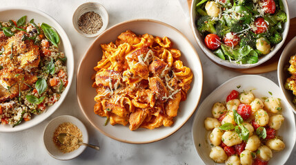 Modern Weeknight Dinners Overhead Food Photography