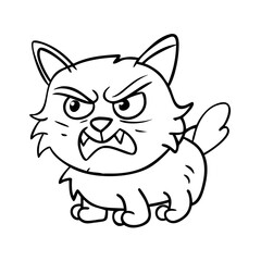 Obraz premium Cartoon image of angry cat. An artistic freehand picture.
