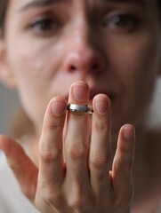 Close-up of a Man's Hand Wearing a Wedding Band - Symbol of Commitment and Love