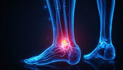 Ankle pain and inflammation in human body