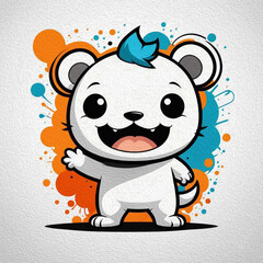 Cartoon. Pattern for T-shirts, covers, wallpapers, fabrics . Oil painting