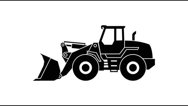 Black Silhouette of Front End Loader.