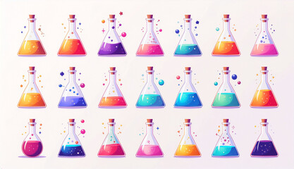 Colourful chemical flasks	