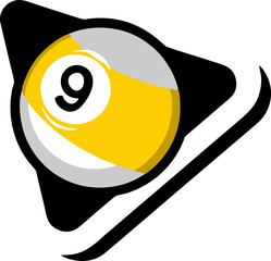Pool Ball Number Nine Triangle Icon
