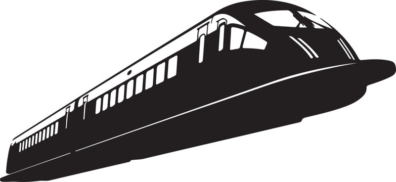 fast train on white background