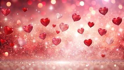Floating Hearts Valentines Day Background