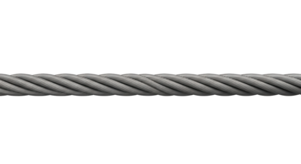 Industrial Gray Steel Wire Rope Cable Isolated on White Background