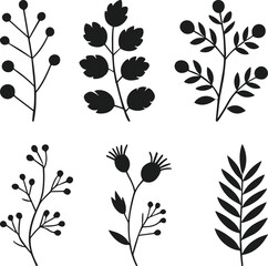 Leaf Vine Silhouette Vector Botanical Design