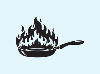 Cookware Frying Pan Silhouette Flat Design
