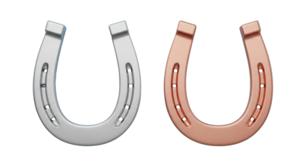 Metallic Silver and Copper Horseshoes Product Shot