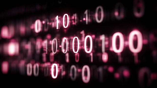 Close view of binary numbers forming a digital surface illustrating computing data structure and information technology systems.
- Powered by Adobe