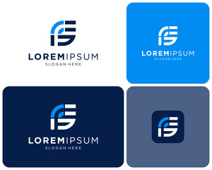 Letter FS Wireless Wifi Signal Network Internet Connection Icon Vector Logo Design Illustration