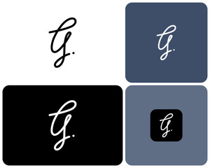 Letter G Signature Handwriting Script Write Line Handwritten Vector Logo Design Illustration