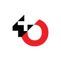 this image is a logo design that depicts a letter O and a plus health sign in red and black color that looks clean on a white background