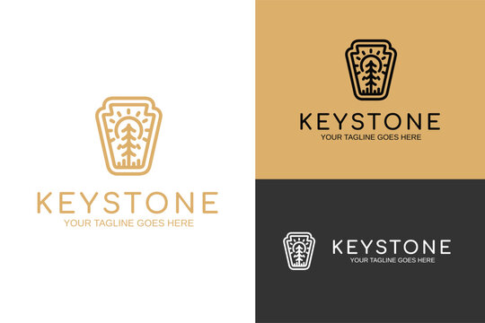 keystone with evergreen sunrise nature culture landscape