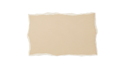 Blank Beige Torn Paper Note Isolated on White Background