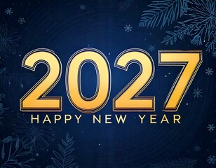  2027 Happy New Year Background Design. Greeting Card, Banner, Poster. Vector Illustration.