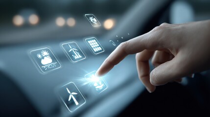 Touchscreen interface with energy icons