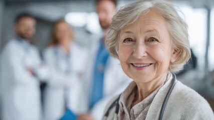 The Compassionate Caregiver: Portrait of a seasoned healthcare professional radiating warmth and expertise, representing dedication and compassion within a healthcare setting.