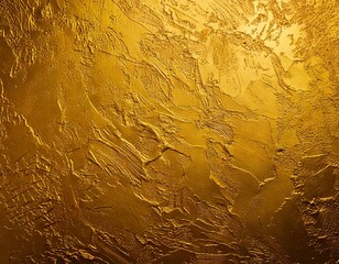 Texture of golden decorative plaster or concrete. Abstract grunge background for design. 