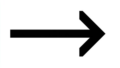 Solid black arrow pointing to the right, against a stark white background