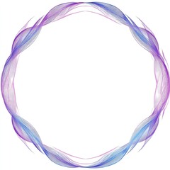 Swirling ring made of transparent, blended purple and blue ribbons