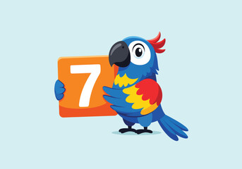Fototapeta premium Colorful Cartoon Parrot With Bright Plumage.