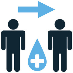 Blood donation icon vector for medical campaigns. Ideal for hospitals, red cross, transfusion, and saving lives.